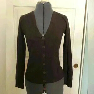 MERONA chocolate dark brown cardigan with buttons women X-SMALL